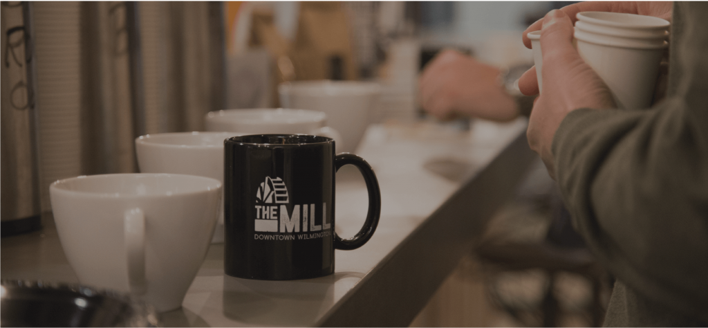 A customized The Mill mug
